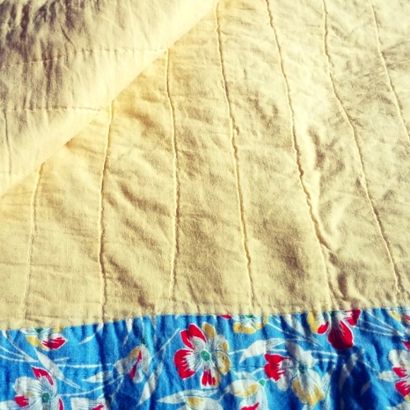 Very Old Quilt, Possibly Feedsack - Picture 4 of 7